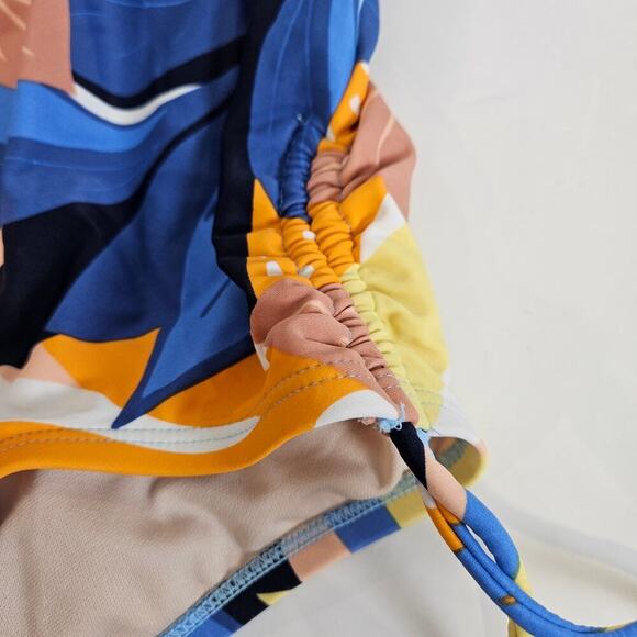 Kona Sol One Piece Swim Orange Tropical Side Cinch Medium - Picture 3 of 7